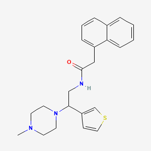 molecular formula C23H27N3OS B2460872 N-(2-(4-methylpiperazin-1-yl)-2-(thiophen-3-yl)ethyl)-2-(naphthalen-1-yl)acetamide CAS No. 946271-76-7