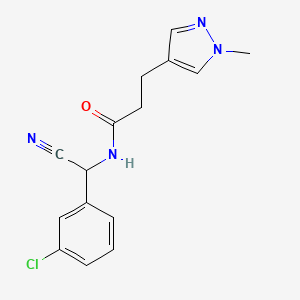 molecular formula C15H15ClN4O B2460883 N-[(3-chlorophenyl)(cyano)methyl]-3-(1-methyl-1H-pyrazol-4-yl)propanamide CAS No. 1333639-92-1