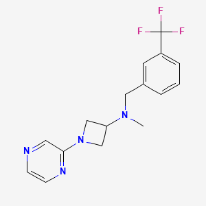 molecular formula C16H17F3N4 B2460889 N-methyl-1-(pyrazin-2-yl)-N-{[3-(trifluoromethyl)phenyl]methyl}azetidin-3-amine CAS No. 2380099-24-9
