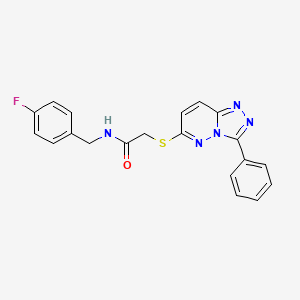 molecular formula C20H16FN5OS B2460938 N-(4-fluorobenzyl)-2-((3-phenyl-[1,2,4]triazolo[4,3-b]pyridazin-6-yl)thio)acetamide CAS No. 852372-68-0