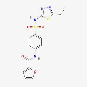 molecular formula C15H14N4O4S2 B2460942 N-(4-(N-(5-ethyl-1,3,4-thiadiazol-2-yl)sulfamoyl)phenyl)furan-2-carboxamide CAS No. 303024-44-4