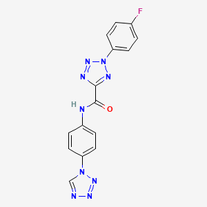 molecular formula C15H10FN9O B2460958 N-(4-(1H-tetrazol-1-yl)phenyl)-2-(4-fluorophenyl)-2H-tetrazole-5-carboxamide CAS No. 1396843-64-3