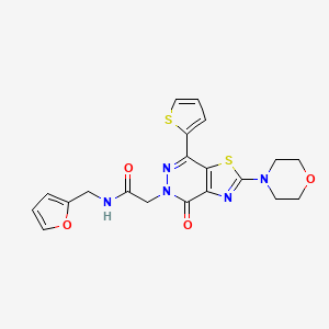 molecular formula C20H19N5O4S2 B2460963 N-(furan-2-ylmethyl)-2-(2-morpholino-4-oxo-7-(thiophen-2-yl)thiazolo[4,5-d]pyridazin-5(4H)-yl)acetamide CAS No. 1021020-25-6