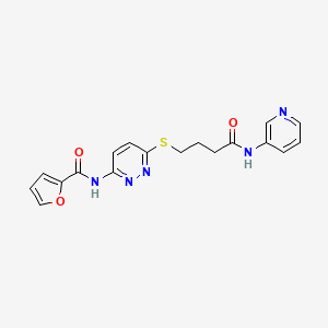 molecular formula C18H17N5O3S B2460965 N-(6-((4-oxo-4-(pyridin-3-ylamino)butyl)thio)pyridazin-3-yl)furan-2-carboxamide CAS No. 1105218-06-1