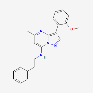 molecular formula C22H22N4O B2460982 3-(2-methoxyphenyl)-5-methyl-N-(2-phenylethyl)pyrazolo[1,5-a]pyrimidin-7-amine CAS No. 902028-28-8