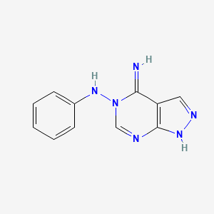 molecular formula C11H10N6 B2460988 N5-phenyl-5H-pyrazolo[3,4-d]pyrimidine-4,5-diamine CAS No. 477872-95-0
