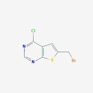 molecular formula C7H4BrClN2S B024610 6-(溴甲基)-4-氯噻吩[2,3-D]嘧啶 CAS No. 108099-55-4