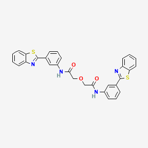 molecular formula C30H22N4O3S2 B2461003 N-[3-(1,3-benzothiazol-2-yl)phenyl]-2-({[3-(1,3-benzothiazol-2-yl)phenyl]carbamoyl}methoxy)acetamide CAS No. 476634-40-9