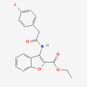 Ethyl 3-(2-(4-fluorophenyl)acetamido)benzofuran-2-carboxylate