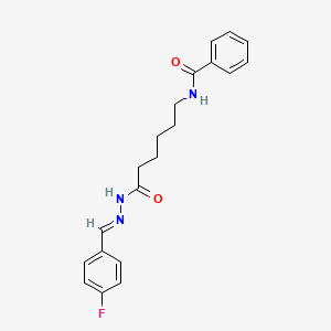 (E)-N-(6-(2-(4-fluorobenzylidene)hydrazinyl)-6-oxohexyl)benzamide