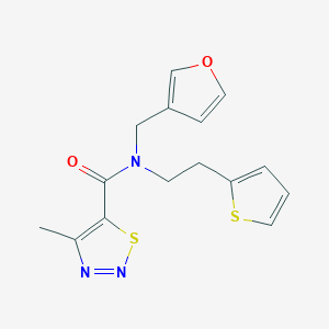 molecular formula C15H15N3O2S2 B2461042 N-(furan-3-ylmethyl)-4-methyl-N-(2-(thiophen-2-yl)ethyl)-1,2,3-thiadiazole-5-carboxamide CAS No. 1421442-86-5