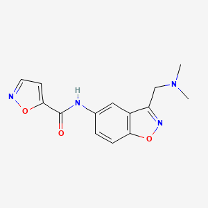 B2461088 N-[3-[(Dimethylamino)methyl]-1,2-benzoxazol-5-yl]-1,2-oxazole-5-carboxamide CAS No. 2379978-77-3