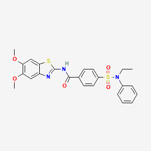 molecular formula C24H23N3O5S2 B2461098 N-(5,6-dimethoxy-1,3-benzothiazol-2-yl)-4-[ethyl(phenyl)sulfamoyl]benzamide CAS No. 895443-36-4