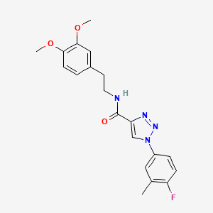 molecular formula C20H21FN4O3 B2461099 N-[2-(3,4-dimethoxyphenyl)ethyl]-1-(4-fluoro-3-methylphenyl)-1H-1,2,3-triazole-4-carboxamide CAS No. 1326847-23-7