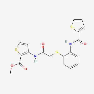 Methyl 3-[[2-[2-(thiophene-2-carbonylamino)phenyl]sulfanylacetyl]amino]thiophene-2-carboxylate