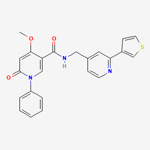 4-methoxy-6-oxo-1-phenyl-N-((2-(thiophen-3-yl)pyridin-4-yl)methyl)-1,6-dihydropyridine-3-carboxamide