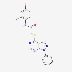 molecular formula C19H13F2N5OS B2461130 N-(2,4-difluorophenyl)-2-((1-phenyl-1H-pyrazolo[3,4-d]pyrimidin-4-yl)thio)acetamide CAS No. 577988-69-3