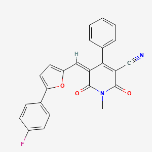 (5Z)-5-[[5-(4-fluorophenyl)furan-2-yl]methylidene]-1-methyl-2,6-dioxo-4-phenylpyridine-3-carbonitrile
