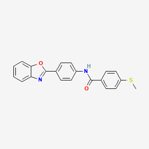 molecular formula C21H16N2O2S B2461191 N-(4-(benzo[d]oxazol-2-yl)phenyl)-4-(methylthio)benzamide CAS No. 896353-28-9