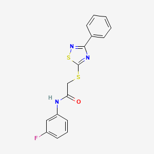 molecular formula C16H12FN3OS2 B2461255 N-(3-fluorophenyl)-2-[(3-phenyl-1,2,4-thiadiazol-5-yl)sulfanyl]acetamide CAS No. 864856-03-1
