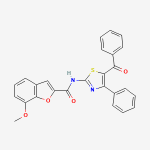 molecular formula C26H18N2O4S B2461256 N-(5-benzoyl-4-phenyl-1,3-thiazol-2-yl)-7-methoxy-1-benzofuran-2-carboxamide CAS No. 921799-11-3