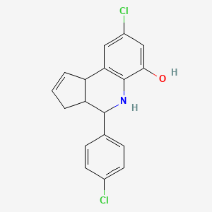 molecular formula C18H15Cl2NO B2461348 8-Chloro-4-(4-chlorophenyl)-3a,4,5,9b-tetrahydro-3H-cyclopenta[c]quinolin-6-ol CAS No. 2416230-51-6