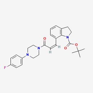 molecular formula C26H30FN3O3 B2461351 tert-butyl 7-{(Z)-3-[4-(4-fluorophenyl)piperazino]-3-oxo-1-propenyl}-1-indolinecarboxylate CAS No. 551921-74-5