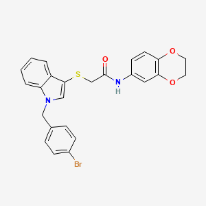 2-((1-(4-bromobenzyl)-1H-indol-3-yl)thio)-N-(2,3-dihydrobenzo[b][1,4]dioxin-6-yl)acetamide