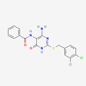 N-(4-amino-2-((3,4-dichlorobenzyl)thio)-6-oxo-1,6-dihydropyrimidin-5-yl)benzamide