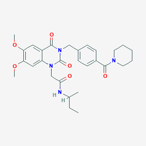 N-(sec-butyl)-2-(6,7-dimethoxy-2,4-dioxo-3-(4-(piperidine-1-carbonyl)benzyl)-3,4-dihydroquinazolin-1(2H)-yl)acetamide