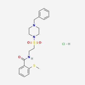 N-(2-((4-benzylpiperazin-1-yl)sulfonyl)ethyl)-2-(methylthio)benzamide hydrochloride