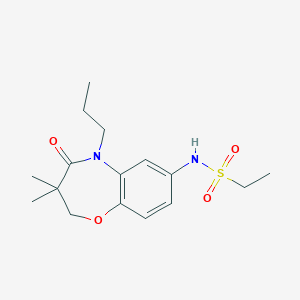 molecular formula C16H24N2O4S B2461384 N-(3,3-dimethyl-4-oxo-5-propyl-2,3,4,5-tetrahydro-1,5-benzoxazepin-7-yl)ethane-1-sulfonamide CAS No. 922003-18-7