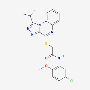 molecular formula C21H20ClN5O2S B2461396 N-(5-chloro-2-methoxyphenyl)-2-{[1-(propan-2-yl)-[1,2,4]triazolo[4,3-a]quinoxalin-4-yl]sulfanyl}acetamide CAS No. 1359109-22-0