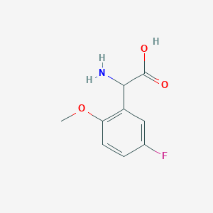 molecular formula C9H10FNO3 B2461411 2-Amino-2-(5-fluoro-2-methoxyphenyl)acetic acid CAS No. 318270-05-2