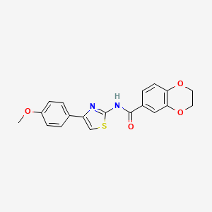 molecular formula C19H16N2O4S B2461412 N-[4-(4-methoxyphenyl)-1,3-thiazol-2-yl]-2,3-dihydro-1,4-benzodioxine-6-carboxamide CAS No. 477550-42-8