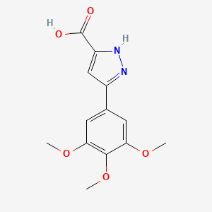 molecular formula C13H14N2O5 B2461426 3-(3,4,5-trimethoxyphenyl)-1H-pyrazole-5-carboxylic acid CAS No. 1319125-29-5