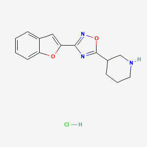 3-[3-(1-Benzofuran-2-yl)-1,2,4-oxadiazol-5-yl]piperidine hydrochloride