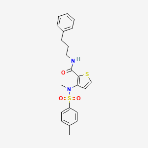3-(N,4-dimethylphenylsulfonamido)-N-(3-phenylpropyl)thiophene-2-carboxamide