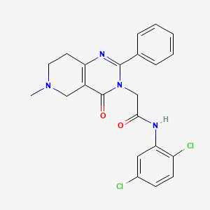 molecular formula C22H20Cl2N4O2 B2461495 N-(2,5-dichlorophenyl)-2-{6-methyl-4-oxo-2-phenyl-3H,4H,5H,6H,7H,8H-pyrido[4,3-d]pyrimidin-3-yl}acetamide CAS No. 1251592-95-6