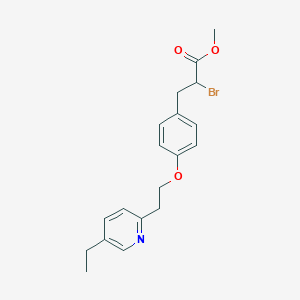 molecular formula C19H22BrNO3 B024615 Methyl 2-bromo-3-(4-(2-(5-ethylpyridin-2-yl)ethoxy)phenyl)propanoate CAS No. 105355-25-7