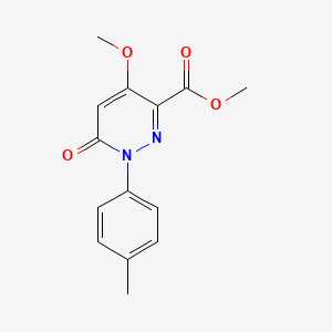 molecular formula C14H14N2O4 B2461534 Methyl 4-methoxy-1-(4-methylphenyl)-6-oxo-1,6-dihydropyridazine-3-carboxylate CAS No. 1989757-53-0