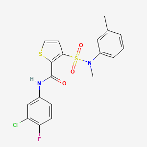 molecular formula C19H16ClFN2O3S2 B2461539 N-(3-chloro-4-fluorophenyl)-3-[methyl(3-methylphenyl)sulfamoyl]thiophene-2-carboxamide CAS No. 1207012-42-7