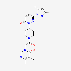 3-[2-[4-[3-(3,5-Dimethylpyrazol-1-yl)-6-oxopyridazin-1-yl]piperidin-1-yl]-2-oxoethyl]-5,6-dimethylpyrimidin-4-one