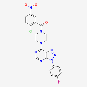 (2-chloro-5-nitrophenyl)(4-(3-(4-fluorophenyl)-3H-[1,2,3]triazolo[4,5-d]pyrimidin-7-yl)piperazin-1-yl)methanone