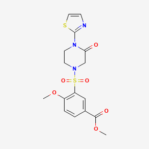Methyl 4-methoxy-3-((3-oxo-4-(thiazol-2-yl)piperazin-1-yl)sulfonyl)benzoate