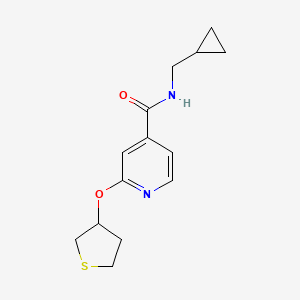 molecular formula C14H18N2O2S B2461566 N-(cyclopropylmethyl)-2-(thiolan-3-yloxy)pyridine-4-carboxamide CAS No. 2034240-50-9