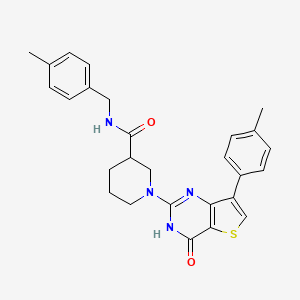 N-(4-methylbenzyl)-1-[7-(4-methylphenyl)-4-oxo-3,4-dihydrothieno[3,2-d]pyrimidin-2-yl]piperidine-3-carboxamide