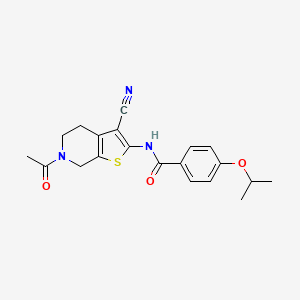 molecular formula C20H21N3O3S B2461578 N-(6-acetyl-3-cyano-4,5,6,7-tetrahydrothieno[2,3-c]pyridin-2-yl)-4-isopropoxybenzamide CAS No. 864859-07-4