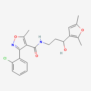 3-(2-chlorophenyl)-N-(3-(2,5-dimethylfuran-3-yl)-3-hydroxypropyl)-5-methylisoxazole-4-carboxamide