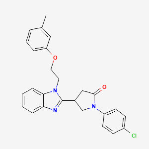 1-(4-chlorophenyl)-4-(1-(2-(m-tolyloxy)ethyl)-1H-benzo[d]imidazol-2-yl)pyrrolidin-2-one